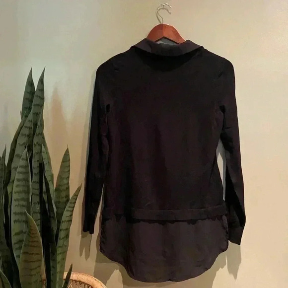 ADRIANA PAPELL BLACK SWEATER BLOUSE S - Picture 3 of 4